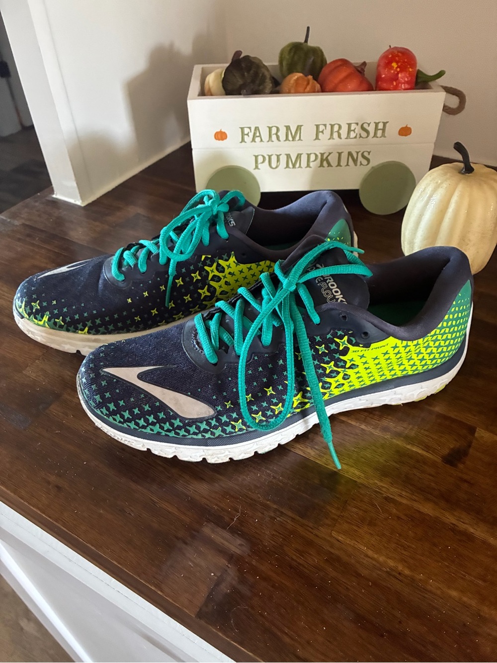 Brooks Women’s Athletic Shoes in Navy and Bright Green